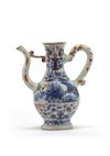 A European-enamelled Chinese blue and white ewer