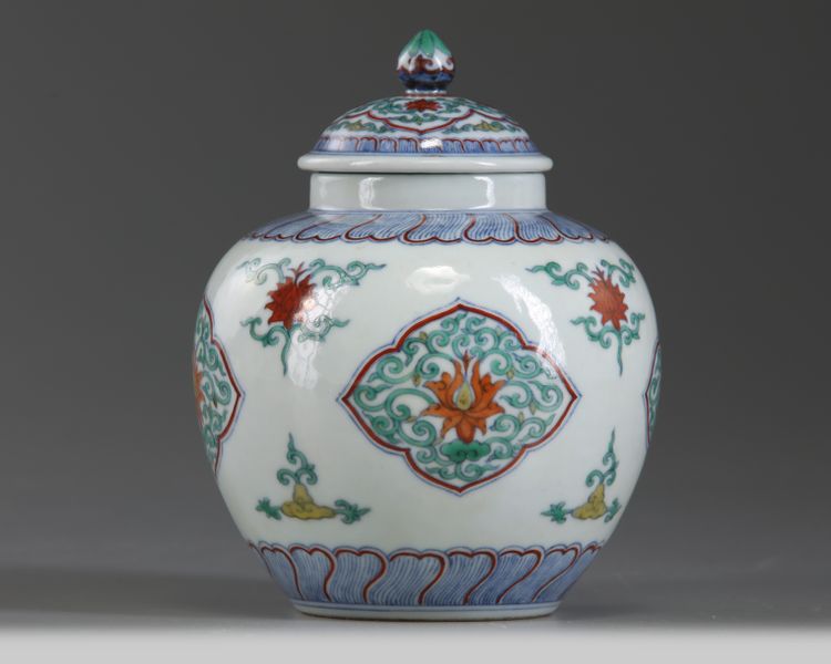 A Chinese doucai 'lotus' jar and cover