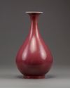 A Chinese ruby-enamelled pear-shaped vase, yuhuchunping