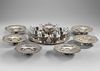 A PERSIAN SILVER TEN-PIECE TEASET, 20TH CENTURY