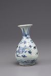 A blue and white vase