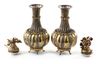 A PAIR OF GILT SILVER VASES WITH COVERS, TURKEY, 19TH CENTURY