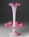 A VICTORIAN OPALINE GLASS EPERGNE CENTERPIECE, 19TH CENTURY