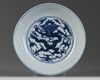 A Chinese blue and white 'dragon' dish