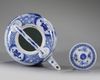 A Chinese blue and white 'scholars' teapot