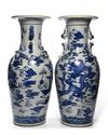 A PAIR OF LARGE CHINESE BLUE AND WHITE VASES