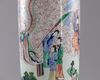 A Chinese wucai rouleau vase