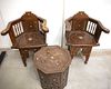 AN OTTOMAN SET OF TWO CHAIRS AND A TABLE, SYRIA, 19TH-20TH CENTURY