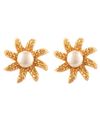 Chanel Clip-On Earrings Ear of Wheat in Gilt Metal and Glass Pearl