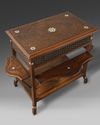 A Syrian wooden table inlaid with mother of pearl