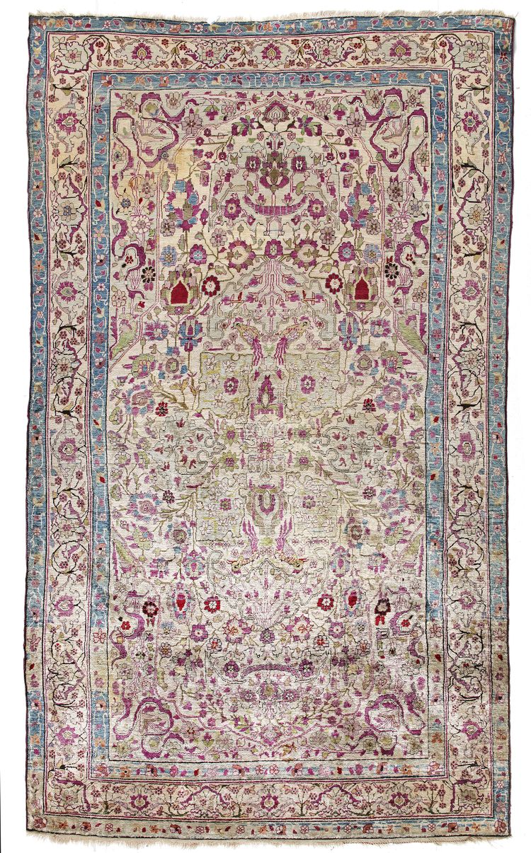 A KASHAN 'MOHTASHAM' SILK RUG, 19TH CENTURY