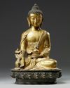 A Chinese gilt bronze figure of Shakyamuni