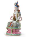 A CHINESE FAMILLE ROSE FIGURE OF AMITAYUS, 20TH CENTURY