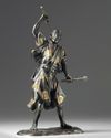 A Japanese bronze figure of a samurai