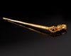 A ROMAN GOLD PIN WITH HEAD OF IBEX AND GARNET, CIRCA 3RD-4TH CENTURY A.D.