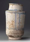 A KASHAN POTTERY ALBARELLO, PERSIA 13TH CENTURY