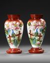A PAIR OF FRENCH OPALINE VASES, 19TH CENTURY