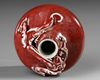 A CHINESE DRAGON RED GLAZED VASE, 19TH-20TH CENTURY