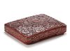A CHINESE CARVED CINNABAR LACQUER BOX AND COVER