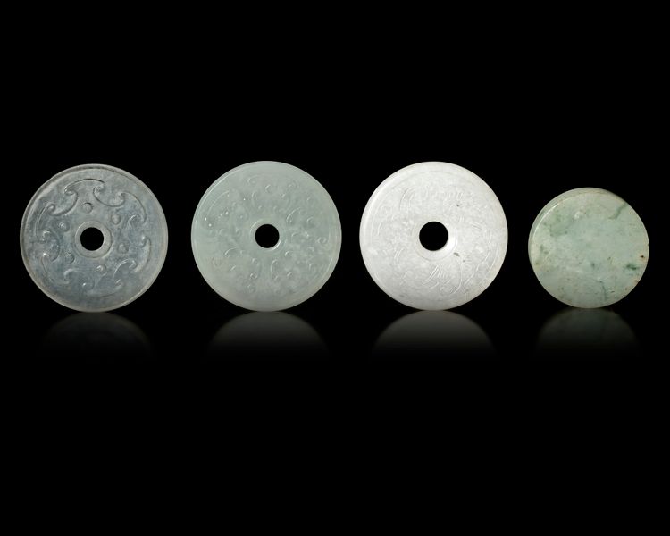 FOUR CHINESE JADE CARVINGS, QING DYNASTY  (1644-1911)