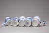 Five blue and white porcelain vases