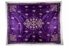 AN OTTOMAN SILVER EMBROIDERED PURPLE SILK BEDSHEET, TURKEY, EARLY 20TH CENTURY