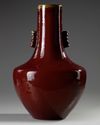 A large Chinese flambe glazed arrow vase