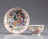 A Chinese famille rose cup and saucer