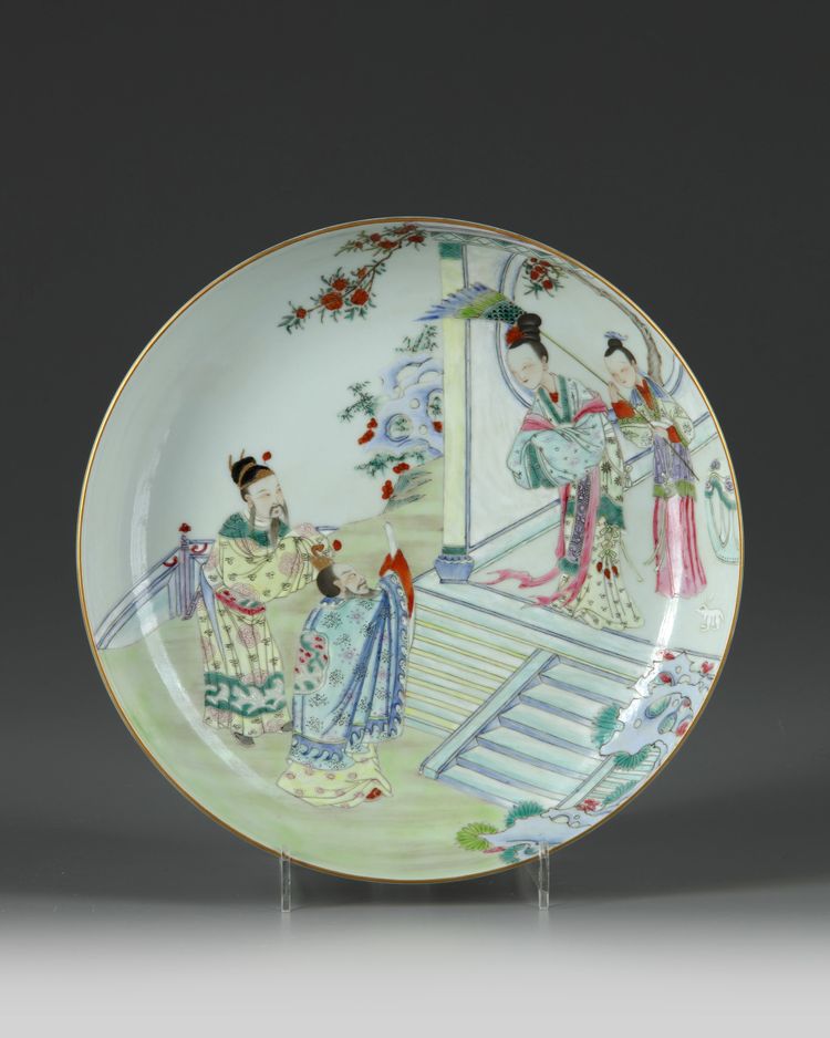 A Chinese famille rose 'figural' dish