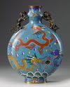 A Chinese cloisonné enamel 'dragon' moonflask