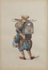 Lot of three watercolours representing various figures with English annotations: COUNT AMADEO PREZIOSI (MALTESE 1816-1882)