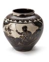 A CHINESE BLACK-GLAZED CIZHOU SGRAFFITO JAR, SONG OR JIN DYNASTY (960-1234)