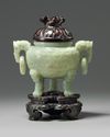 A Chinese pale celadon jade censer