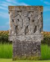 AN AZTEC-STYLE CARVED LIMESTONE GARDEN SCULPTURE, SECOND HALF 20TH CENTURY