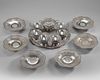 A PERSIAN SILVER TEN-PIECE TEASET, 20TH CENTURY
