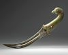 A Mughal celadon jade dagger