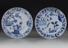 A PAIR OF CHINESE BLUE AND WHITE DISHES, KANGXI PERIOD (1662-1722)