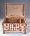 AN OTTOMAN RECTANGULAR MOTHER-OF-PEARL TORTOISE AND BONE INLAID BOX, 18TH CENTURY
