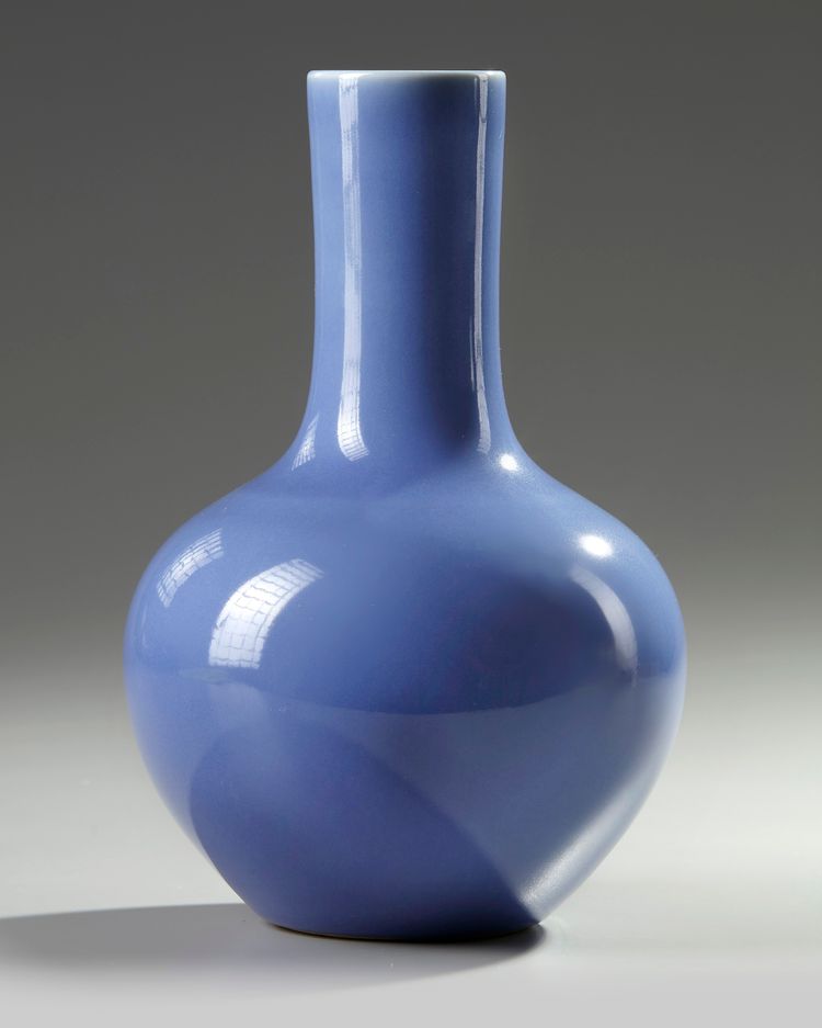 A Chinese blue-glazed bottle vase
