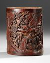 A CHINESE BAMBOO CARVED BRUSH POT – 18TH /19TH CENTURY