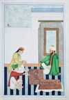 THE CARPET SHAWL MERCHANT NEGOTIATION, AMRITSA, PUNJAB INDIA, 19TH CENTURY