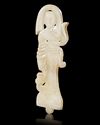 A CHINESE WHITE JADE OF A DANCER, WESTERN HAN DYNASTY  (206 BC–9 AD)
