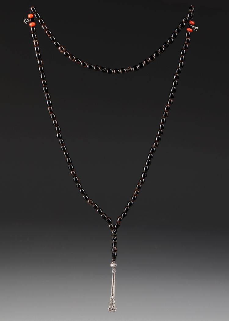 BLACK CORAL PRAYER BEADS, TISBIH, 19TH-20TH CENTURY