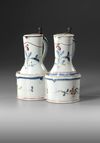 A FRENCH FAIENCE CRUET SET, LATE 18TH CENTURY