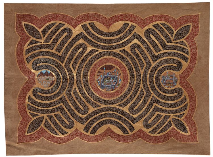 AN OTTOMAN COTTON CLOTH HAJJ BANNER, 19TH-20TH CENTURY