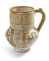 A PERSIAN LUSTRE KASHAN STYLE JUG,19TH CENTURY
