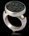 AN AGATE SEAL SILVER RING