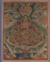 A Tibetan thangka of Tsongkhapa and the Refuge Tree