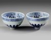 PAIR OF CHINESE BLUE AND WHITE ‘LOTUS’ BOWLS, MING-STYLE, 20TH CENTURY