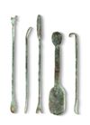 FOUR GREEK MEDICAL INSTRUMENTS AND A SPOON, 2ND CENTURY BC